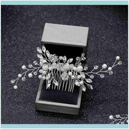 Hoofdbanden JewelryElegant Wedding Combs voor bruid kristal strass parels vrouwen pins bruids kopstuk haar sieraden aessories drop levering
