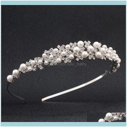 Hoofdbanden sieradenfashion prinses Rhine Stone Tiara bruids prom crown girl elegante haarbanden parel kristal bruiloft haar sieraden hoofdband gif