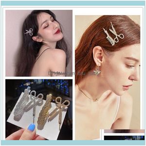 Bandeaux Jewelryretro Pins Strass Ciseaux Peigne Type Clips Bang Pin Mariage Cristal Cheveux Bijoux Chapeaux Cadeaux Est Drop Delivery 2021