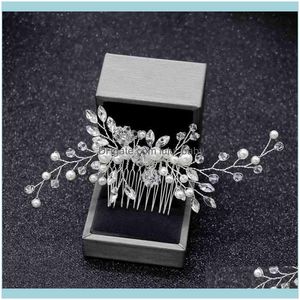 Bandeaux Bijouxromantique Et Élégant Blanc Perle Cristal Peigne De Mariée Bijoux Coiffure De Mariage Fiançailles Cheveux Aessories Drop Delivery 2021