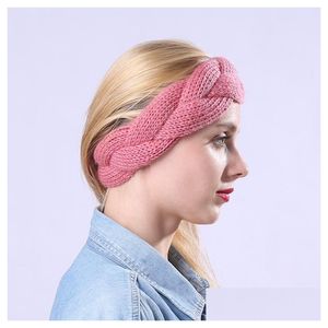 Hoofdbanden Gebreide Gevlochten Hoofdband Winter Warm Rekbare Haarbanden Headwraps Accessoires Voor Vrouwen Meisjes Mode Will And Sandy Gift Drop Dhz2I