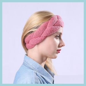Hoofdbanden Gebreide Braid Headband Winter Warm Rettery Hair Bands Headwraps Accessoires For Women Girls Fashion Gift Drop Delivery Jewel Dhxuo