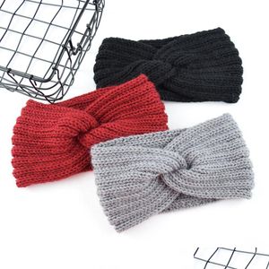 Bandeaux Tricot Croix Tressé Hiver Cache-Oreilles Crochet Head Wraps Bandes De Cheveux Pour Les Femmes Drop Delivery Bijoux Hairjewelry Dhlsy