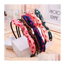 Hoofdbanden luipaard print dunne hoofdband schattige polka dot candy color konijn oren gstg051 mix order mode hoofdband drop levering juweel dh9tq