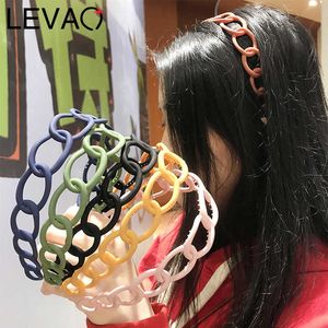 Diademas LEVAO Mate Color sólido Cabeza Aro Damas Accesorios para el cabello Niñas Tocado Mujeres Hueco Bisel Turbante Headwear Diadema Hairband T221007