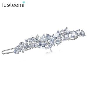 Bandons Luoteemi Fashion Design Cumbic Zirconia Hair for Wedding Sparkling CZ ACCESSOIRES DE CHEVEUX BRIDAL CLAWS ET PINS GILLES Q240506