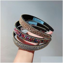 Bandons Luxury Fl Rhinestone Crystal Hair Hoop Women Chic Bands For Vacation Holiday Drop Livrot Jewelry HairJewelry Dhnme