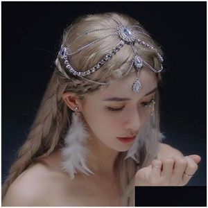 Bandeaux De Luxe Mariage Casque Cristal Tête De Mariée Chaîne Tiara Bijoux De Cheveux Pour Femmes Front Bandeau Accessoires Cadeau 221107 Dhapf