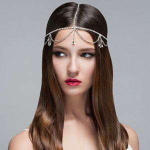 Hoofdbanden Nieuwe Rhinestone Hair Accessories Tassel Hair Chain Catwalk Sieraden Bedrag valt tussen de bruid haaraccessoires bruiloft