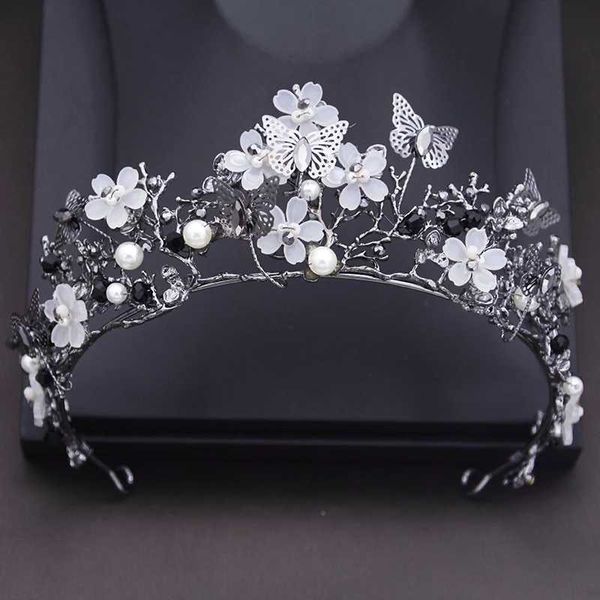 Bandons princesse fleur mariage couronne eau diamant imitation Perle papillon