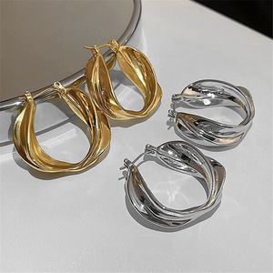 Bandeaux Rétro Boucles d'oreilles en métal exagérées torsadées irrégulières géométriques en forme de C Mode Femmes Filles Accessoires Bijoux Cadeau 230703