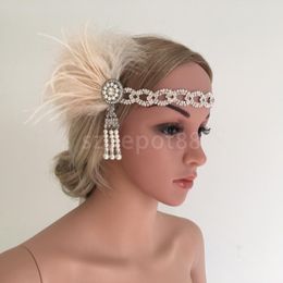 Bandeaux Rétro Plume Flapper Bandeau Années 1920 Great Gatsby Femme Royal Ascot Cocktail Party Fascinator Headpiece 230615