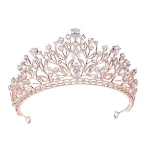Diademas con diamantes de imitación, Tiara de cristal, corona dorada, accesorios nupciales para el cabello para mujer, desfile de bodas, envío directo 2022 Mjfashion Amq8U