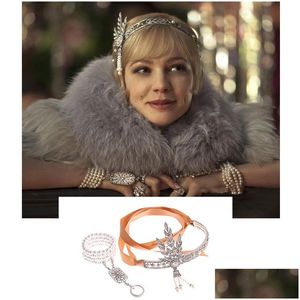 Hoofdbanden Sier 20s Headpiece Vintage 1920s Hoofdband Flapper Great Gatsby Jewelry Accessories 221107 Drop Delivery Hairjewelry Dhaxb