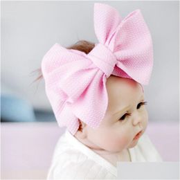 Hoofdbanden Effen Kleur Baby Kinderen Boog Knoop Hoofdband Brede Elastische Haarbanden Kappen Drop Schip Levering Sieraden Haarsieraden Dhrtg