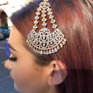 Bandons Stonefans Boho Tassel Chain de tête Indian Womens Hair Accessoires 2023 Design Crystal Bride Wedding Jewelry Q240506