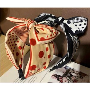 Bandeaux Teen Girls Bow Hairband Dots Imprimer Femmes Coiffe Large Bandeau Grand Arc Noué Centre Bandeau Adultes Chapeaux Bandeau T221007