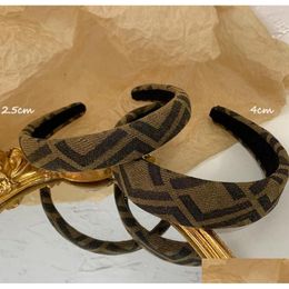 Bandeaux Vintage Esigner Lettre Impression Pour Les Femmes À Larges Bords Épaissir Printemps Bandeaux Headwrap Tissu Tissu Chapeaux Rue Fashi Dhgoe