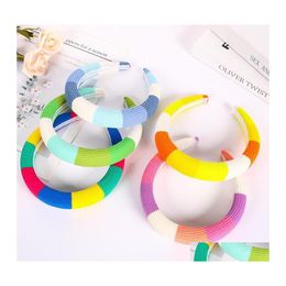 Hoofdbanden Vintage Hair Hoop gradi￫nt contrast Kleur Sponge Gedekte hoofdband Shiny Party Hoofdtooi Drop Delivery Sieraden Otiud