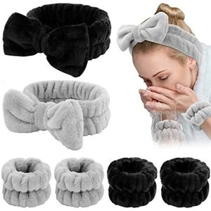 Bandeaux laver le visage pour les femmes bandes de cheveux en molleton de corail manchette imperméable à l'eau absorbant bracelets bandeau accessoires ensemble 230823