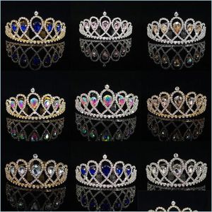 Hoofdbanden Wedding Crystal Crown voor Barokke tiara en modeprinses Rhinestone Hair Accessoires sieraden Drop deliv Dhxu5