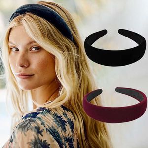 Hoofdbanden Winter Dikke Dikke Zwarte Hoofdbanden voor vrouwen Nieuwe Velvet Sponge Hairband Girls Wide Head Band Hoofddeksel Elasticiteit Gevlaagde haarbanden T221007