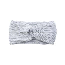 Bandeaux Hiver chaud bandeau tricot bandeaux de laine élastique laine tricoté tête enveloppement filles bohème bandeau accessoires Drop Del Dhscx