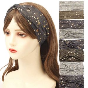 Diademas Moda para mujer Salpicadura Pintura Imprimir Diademas elásticas anchas Turbante plano Spa Diadema Mujer Wrap Bow Hair Band J230502