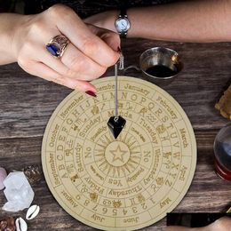 Hoofdeinde 15 cm houten pendum board met maan ster Divination Healing Meditation Energy Carven Plate Ornamenten Metafysical Al DHZC6