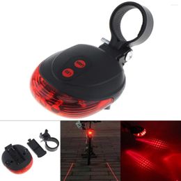 Phares feux arrière de vélo lignes parallèles projection laser 5 LED queue clignotante arrière cyclisme voyant d'avertissement de sécurité pour