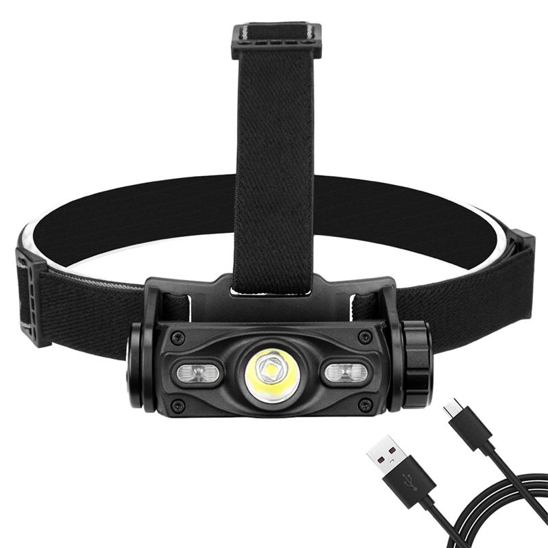 Headlamp Headband Light Cinque modalità di ricarica USB per attività all'aperto come campeggio, escursionismo, ciclismo e alpinismo