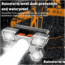 Koplampen Koplampen Draagbare led-koplamp 5 licht Ces Tra Heldere oplaadbare koplamp 4 modi Waterdichte cam-zaklamp Powerf Head Drop Dh9Kz