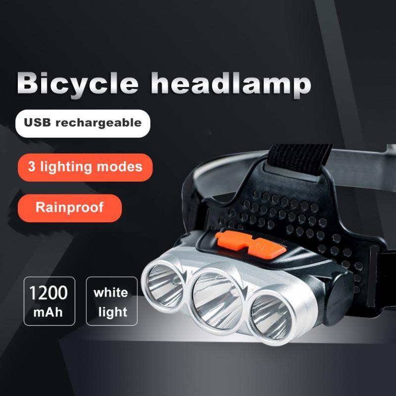 Faróis farol USB recarregável led headlamp cabeça cabeça luz lâmpada lanterna impermeável cabeça-montada