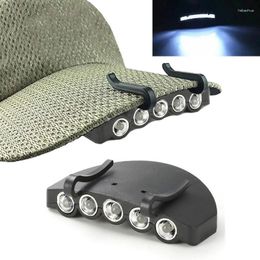 Koplampen Super Bright Night Fishing 5-LED Cap Light Koplamp Koplamp Hoofdhoed Clip-on Lamp Camping