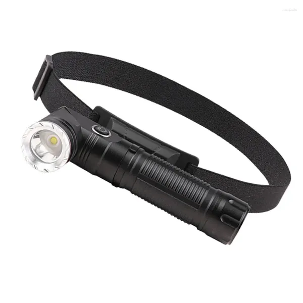 Projecteurs XPG LED Headlamp18650 Type C USB phare rechargeable 90 degrés coin avec indicateur de puissance aimant queue flash torche