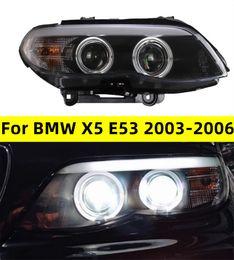 Koplamp Alle LED voor BMW X5 E53 2003-2006 Angel Eye LED Lens overdag looplicht Turn Signal Light