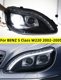 Phare pour BENZ classe S W220 2002 – 2005, feux de voiture LED, feux de jour, clignotants dynamiques