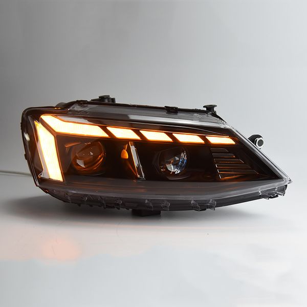Ensamblaje de faros Streamer dinámico Señal de giro LED Luces de automóvil para Jetta Sagitar MK6 Luz de circulación diurna antiniebla Lámpara delantera Accesorios de iluminación