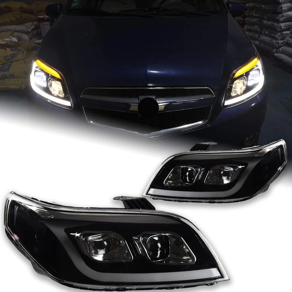 Conjunto de faros delanteros para Aveo 20 04-20 18 Lova, luces de circulación diurna mejoradas, luz LED frontal Nexia HID