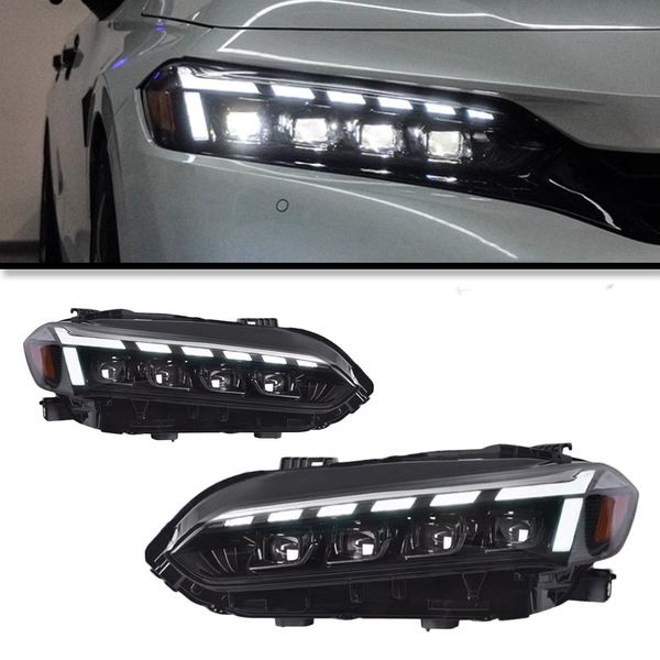 Faros delanteros para Honda CIVIC 11th 20 22-2024 RS5, faro LED de estilo DRL, señal completa, proyector LED, conjunto de lámpara para cabeza