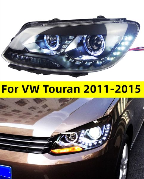 Phares pour VW Touran LED Headlight 2011-20 15 Lampe de tête DRL Dynamic Signal Lamp Light Assembly