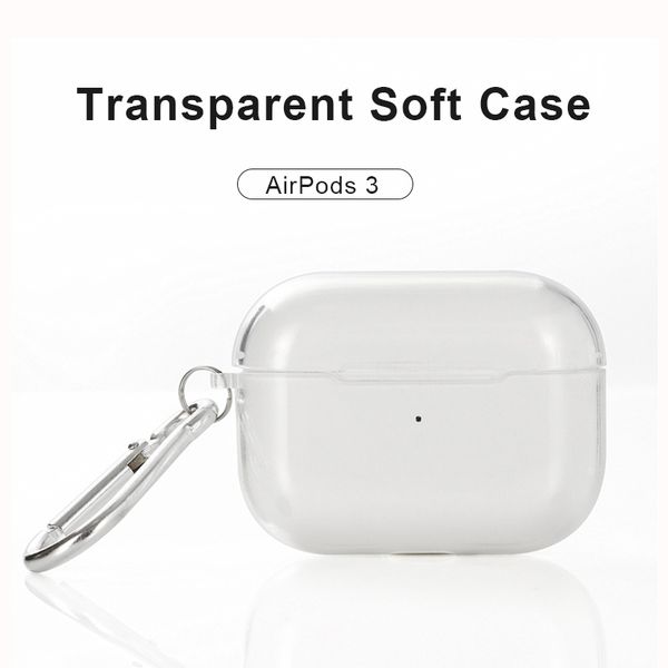 Accessoires de casque Coque de couverture d'écouteurs pour Apple Edrombs Airpods 3 Case transparente Clear Protector Case