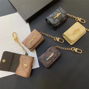 Hoofdtelefoonaccessoires Luxe Designer AirPods-hoesje voor Airpods 2 1 Airpods Pro Airpods 3 Hoge kwaliteit mode lederen Airpod-bescherming met sleutelhangerhoezen 6521