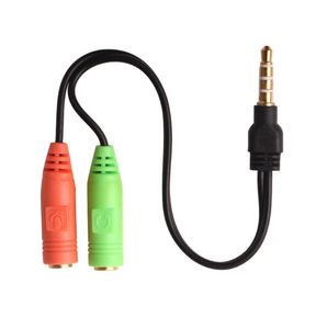 Câble adaptateur de casque 3,5 mm Audio stéréo 1 mâle à 2 femelles Y femelle Splitter Microphone Cord Aux Convertisseur