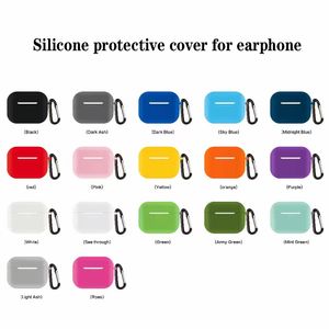 Hoofdtelefoonkussens 2-in-1 Oortelefoon Siliconen Protector Sleeve Charging Case Geschikt voor Airpods 3 Pro Electric Box Anti-Collision Anti Falling Riem Metalen Haak