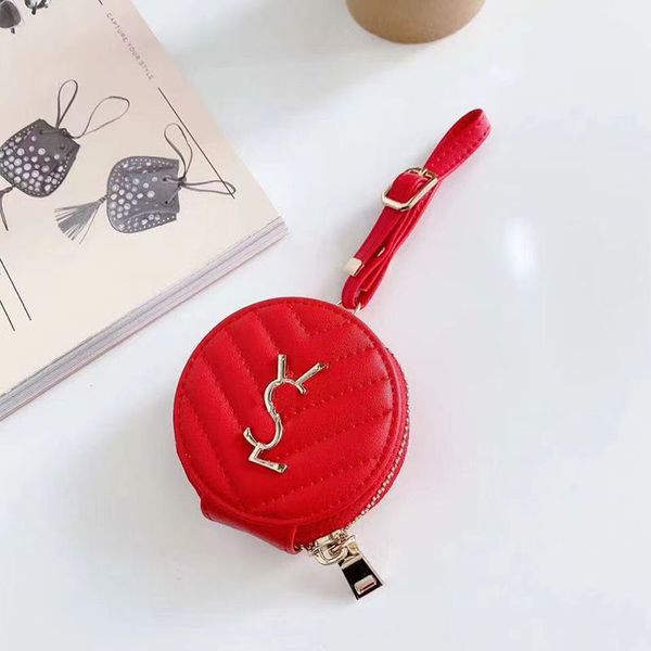 Coussins d'écouteurs universels de luxe de luxe, accessoires d'écouteurs Bluetooth, rose, rouge, style boîte ronde, coque antichoc pour AirPods, nouveau