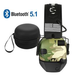 Casque Electronic 51 Bluetooth Earmluffs Protection de l'oreille pour la chasse au casque de réduction du bruit professionnel avec le boîtier 240428