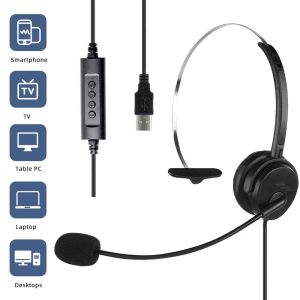 Auriculares/Auriculares 2022 Auriculares con cable Auriculares USB de 3,5 mm con micrófono con cancelación de ruido Operador telefónico Oficina Auriculares con cable Auriculares para centro de llamadas de PC