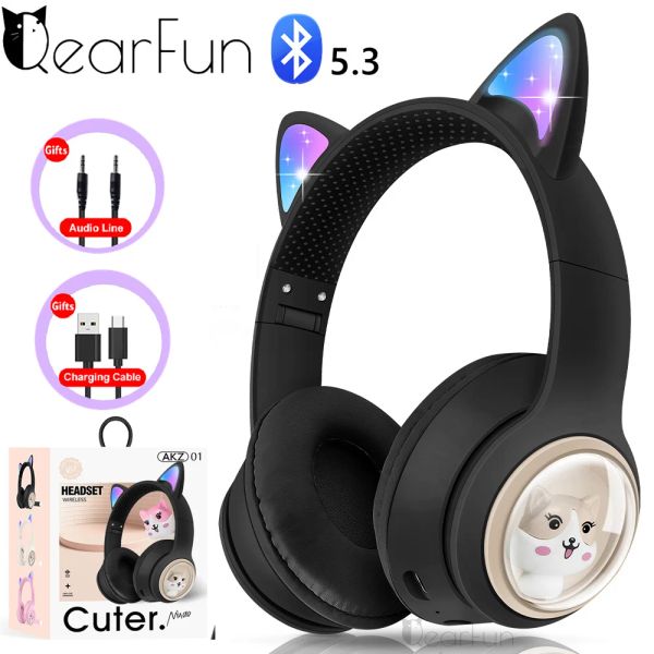 Casque / casque Black Pink Bluetooth CHETHPHONES CAT CATTER CADPHONS GIRLES RV LECT CÉCHEUR sans fil avec casque Microphone Music Casque