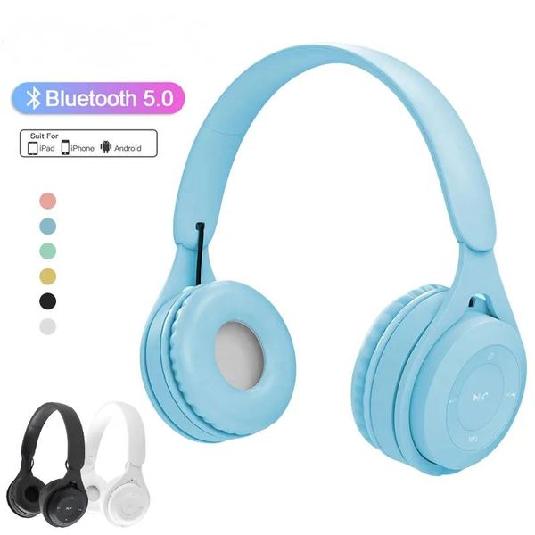 Casque/Casque Bluetooth 5.0 sans fil filaire double mode casque HIFI stéréo basse écouteur monté sur la tête cadeau avec micro casque Sport Multi couleurs